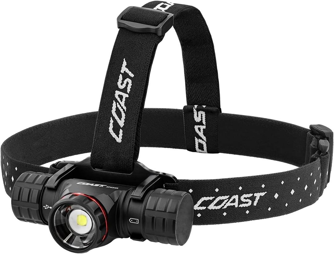 Coast XPH34R 2700 Lumen USB-C Rechargeable-Dual Power LED Headlamp withPURE Beam Twist Focus and Magnetic Base