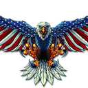 2 Pack American Bald Eagle Flag Decal Sticker - 12 Inch - Vinyl Car Truck Bumper Patriotic Waterproof Decal Eagle for Car Truck Trailer SUV Van Outdoor Window Wall Laptop Tablet Cup Smooth Surface