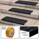 Rubber Stair Treads Non Slip Outdoor/Indoor 30" x 10" 5-Pack, Outdoor Stair Treads with Nosing for Garage, Patio, Wooden Marble Tile Metal Concrete Steps