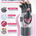 FEATOL Compression Arthritis Glove with Wrist Brace, Comfortable Fingerless Carpal Tunnel Hand Gloves for Women Night Support, Pain Relief for Rheumatoid Arthritis, Work, Typing - Right Hand, Small