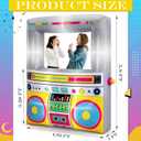 Soulchen 6 x 5 ft Inflatable Radio Boombox Decor with Built in LEDs Lighted and Air Blower, 80's 90's Party Decoration Blow up Giant Boombox for Hip Hop Birthday Disco Photo Props(Radio,Yellow)