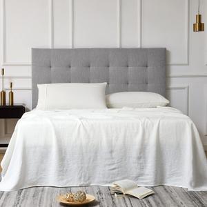 100% Linen Sheets Twin Linen Bedding 100% French Natural Flax Linen with Stone Washed 16 Inch Deep Pocket Ultra Breathable (1 Flat, 1 Fitted Sheet and 1 Pillowcase Off-White Queen)