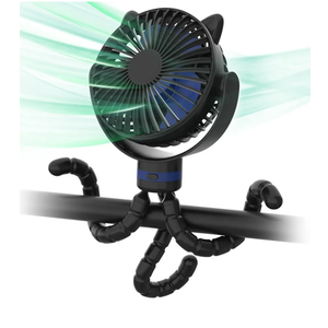 Momcozy Portable Stroller Fan, 8000mAh, 27H Ultra-long Battery Life, Detachable 4 Speed 360°Rotate, LED Night Light with 2 Modes, USB Rechargeable Handheld Cooling Fan for Travel, Car Seat, Bedroom