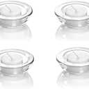 4 Pack, Clear Tealight Candle Holders, 3" Round Chunky Glass Candle Holder