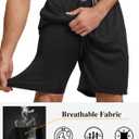 HOPLYNN 5 Pack Mens 2 in 1 Running Shorts with Liner, Quick Dry Workout Training Gym Athletic Sport Shorts with Pockets (Black, L)