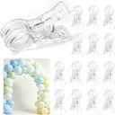 2 x 15 Pack Balloon Arch Clips, Transparent Plastic Spring Clamps for Backdrop, 3.5 Inch Clear Heavy Duty Clip for Balloon Arch Supplies Birthday Wedding Decoration Craft Photography Studio