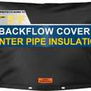 Backflow Preventer Cover Insulated (5F) with Thick 7 Layers Fabric, 36" W x 24" H Backflow Cover with Aluminum Foil Layer for Winter Pipe Freeze Protection, Backflow Insulation Cover (Black)