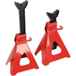 6 Ton (12,000 LBS) Automotive Jack Stands, Heavy Duty Steel Car Lifting Stand for Garages, Repair Shops, Adjustable Height 14.6"- 24", Red, 1 Pair