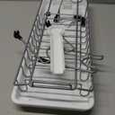 SanDream Small Dish Drying Rack with Removable Utensil Holder & Anti-Scratch Base - Stainless Steel Dish Rack, Dish Drying Rack with Drainage & Space Saving Design for Kitchen Counter, White