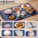 GRAPHENE Food Warming Mat, [122℉ to 212℉ Full Surface Rapid Heating] Electric Warming Tray, 6 Level Temp Setting W/Timer, Portable Silicone Food Warmers for Parties Buffet 23.6" x 14.6", Navy