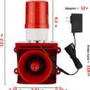 Industrial Siren Alarm Strobe Light, 120dB Loud Horn&Red Beacon Warning Light, Remotely Activate with Wi-Fi Socket (Sold Separately), AC110V Alarm for Emergency, Factory, Intruders, Animal Deterrent