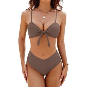 Blooming Jelly Women's High Waisted Bikini Sets Two Piece Swimsuit Sexy Bathing Suits Size S