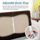 Loveseat Cushion Cover Leather-Look 1PC Stretch Love Seat Slipcover for Living Room Individual Couch Seat Protector, Pet-Friendly, Non-Slip, Easy Fit - Dark Brown