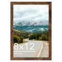 QOTIB 8x12 Picture Frame Deep Brown for Wall Hanging or Tabletop, Wood 8 x 12 Frame Photo Frame for Wall Horizontally or Vertically, Deep Brown, 1 Pack