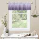 Valance Curtain Short Kitchen for Windows, Purple Gradient for Bedroom Living Room Bathroom, Small Rod Pocket Decorative Window 60"x18"