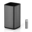 Mbillion Open top Trash Can with Removable Inner Bucket 4Gal/15L Small Waste Basket Stainless Steel Metal Trash Can for Bathroom Office,Brushed Black