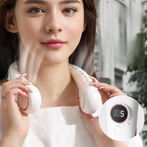Multi Functional Rechargeable Neck Fan with LED Display Screen, A New Five Mode Portable Fan for Work and Life 