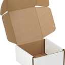 4"x4"x2" Shipping Boxes Set of 3, White Corrugated Cardboard Box Literature Mailer
