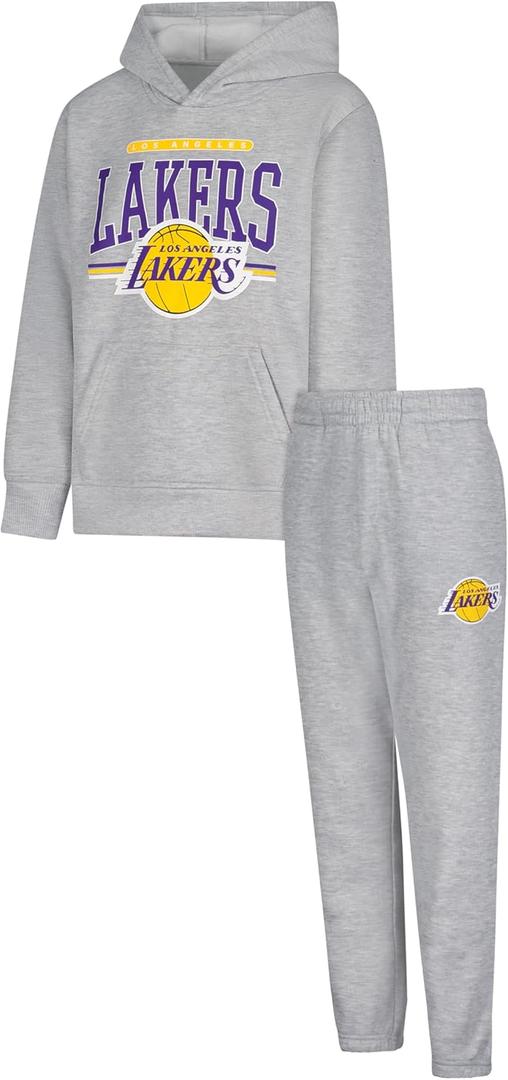 Ultra Game Youth NBA Official Super Soft Hoodie Sweatshirt and Sweatpants Joggers Set (18-20, Heather Gray)