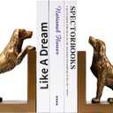 Dog Bookends, Book Ends for Shelves to Hold Books Heavy Duty, Creative Resin Book Holders for Kitchen Desk Home Office