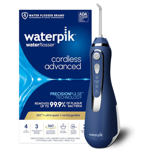 Waterpik Cordless Advanced 2.0 Water Flosser For Teeth, Gums, Braces, Dental Care With Travel Bag and 4 Tips, ADA Accepted, Rechargeable, Portable, and Waterproof, White WP580