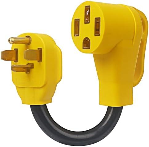 NEMA 14-30P to 14-50R EV Charger Adapter Cord， 30 AMP Dryer to 50 AMP EV/RV Conversion Adapter for Leave 2 Charging, Compatible with Tesla and RV Use