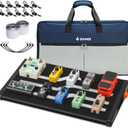 Donner Guitar Effects Pedal Board, DB-S200 Large Power Supply Pedalboard Set with Convertible Bag Backpack, 60" Adhesive Backed Hook-and-Loop and Power Supply Mounting Device, 18.11" x 12.76" (460 * 324 * 67 mm)