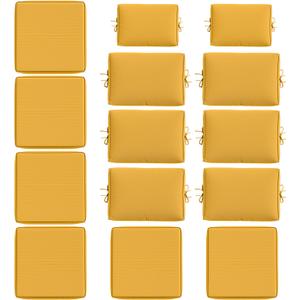 14 Pcs Outdoor Cushion Slipcovers All-Weather Patio Cushion Covers, Replacement Waterproof with Zipper for Patio Furniture, Sectional Couch 3 Sizes, Covers Only (Yellow)