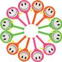 ArtCreativity Smile Hand Drums, Set of 12, Musical Toys for Kids in Assorted Colors, Easy to Play Musical Instruments for Children, Noisemakers for Parties, Music Party Favors and Goodie Bag Fillers