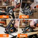 DOVAMAN Circular Saw, 5.8A 4-1/2" Circular Saw w/Laser, Metal Auxiliary Handle, 6 Blades (4", 4"), Cutting Depth 1-11/16" (90), 1-3/8" (45), Ideal for Wood, Soft Metal, Plastic, Tile - MCS01A