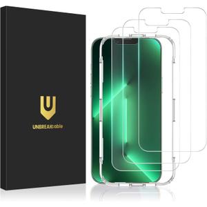 UNBREAKcable 3-Pack Screen Protector for iPhone 13 Pro Max/iPhone 14 Plus, Double Shatterproof Tempered Glass [Easy Installation] [9H Hardness] [99.99% HD Clear] [Case Friendly] for iPhone 6.7 inch