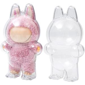 Protective Case for LABUBU, Clear Display Case with Keychain, (Doll Excluded, 1PCS Style A Standing)