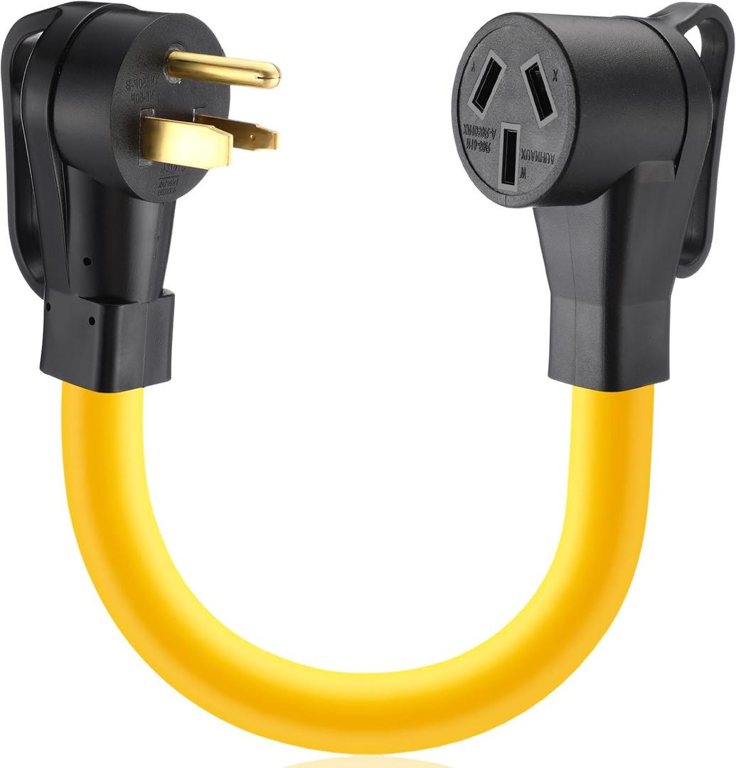 Kanayu 6-50P to 10-50R 50amp Welder to Stove Adapter Cord Compatible with NEMA, 3 Prong Welder Male to 3 Prong Stove, Oven Female Adapter, Oven Power Cord, STW 8 AWG, 1ft, ETL Listed (Yellow)