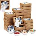 Teenyyou 80 Pack Small Ceramic Bowls Bulk Gifts Set Wedding Favors for Guests, 3.3 Inch Floral Mini Dipping Bowl Sauce Dish with Cards Box for Party Souvenir (Classic,Blue)