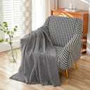 AIVIA Armless Loveseat Cover Sheet Blanket, Anti Slip Throw Cushion Covers for Armless Couches, 1 Cushion Love-Seat Furniture Decor Slipcovers Protector for Dogs Cats 71"x91" Dark Gray