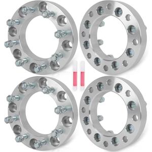 SCITOO 4Pcs 8x180 Wheel Adapters 1.5 inch Wheel Spacer Adapters with 14x1.5 Studs fit for Chevy Silverado 2500 2011-2018 Silverado 2500 HD 2011-2023 Silverado 3500 HD 2011-2023 130mm Hub Bore 8 Lug