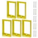 HXH 1Gang Receptacle Outlet Box Extenders, 0.5 Yellow Junction Box Extender, Heat-Resistant, Includes 10 Screws, (Pack of 5)