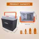 Upgrade 27 Quart (25Liter) Electric Car Cooler and Warmer with New Removable lid Design, Thermoelectric Iceless Cooler for Travel, Camping, Vehicles, Truck, Home - 12V DC and 120V