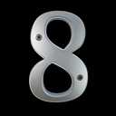 2 x Unique 5-Inch High Acrylic House Numbers - Rustproof & Anti-fade Mailbox Number/Float or Flush Mount - Enhance Home Address Visibility/Silver Finished/Number 8