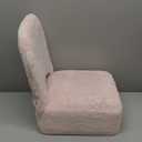 GREENSTELL Small Vanity Stool Chair with Storage and Folding Back, 13.4" x 15" x 30" Square Faux Fur Soft Ottoman, 4 Metal Legs with Anti-Slip Feet, Furry Padded Seat for Makeup, Bedroom, Pink