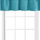 Hiasan Valance Curtains for Kitchen, Living Room, Basement, and Bathroom Windows, Small Window, Farmhouse Solid Short Topper, Short Rod Pocket Curtain Panels - 42 x 12 Inches, Turquoise, 1 Panel