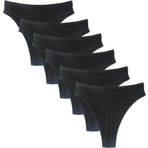 High Waist Postpartum Underwear & C-Section Recovery Maternity Panties Cotton Thongs For Women 6 Pack (Black, XXXL)