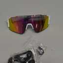 Ukoly Cycling Sunglasses for Men Women with 3 Interchangeable Lenses, Polarized Sports Sunglasses, Baseball Sunglasses (1 Lens/Pink)