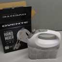 OVENTE 5-Speed Corded Electric Hand Mixer with Stainless Steel Whisks, Compact Portable Design with Snap-On Storage Case,150W Lightweight Handheld Mixer for Baking & Cooking, White HM151W