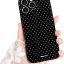 Compatible with iPhone 12 Pro Case with Cute Fashion Polka Dot Aesthetics Design, Raised Lens Edge Protection, Stylish Slim Soft TPU Protective Cover for iPhone 12 Pro, Black