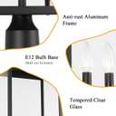 Outdoor Post Light Fixture, 21 Inch 2-Light Large Modern Exterior Post Lantern with Clear Glass, Black Outside Lamp Post, Outdoor Pole Lights for Yard Garden Patio Pathway
