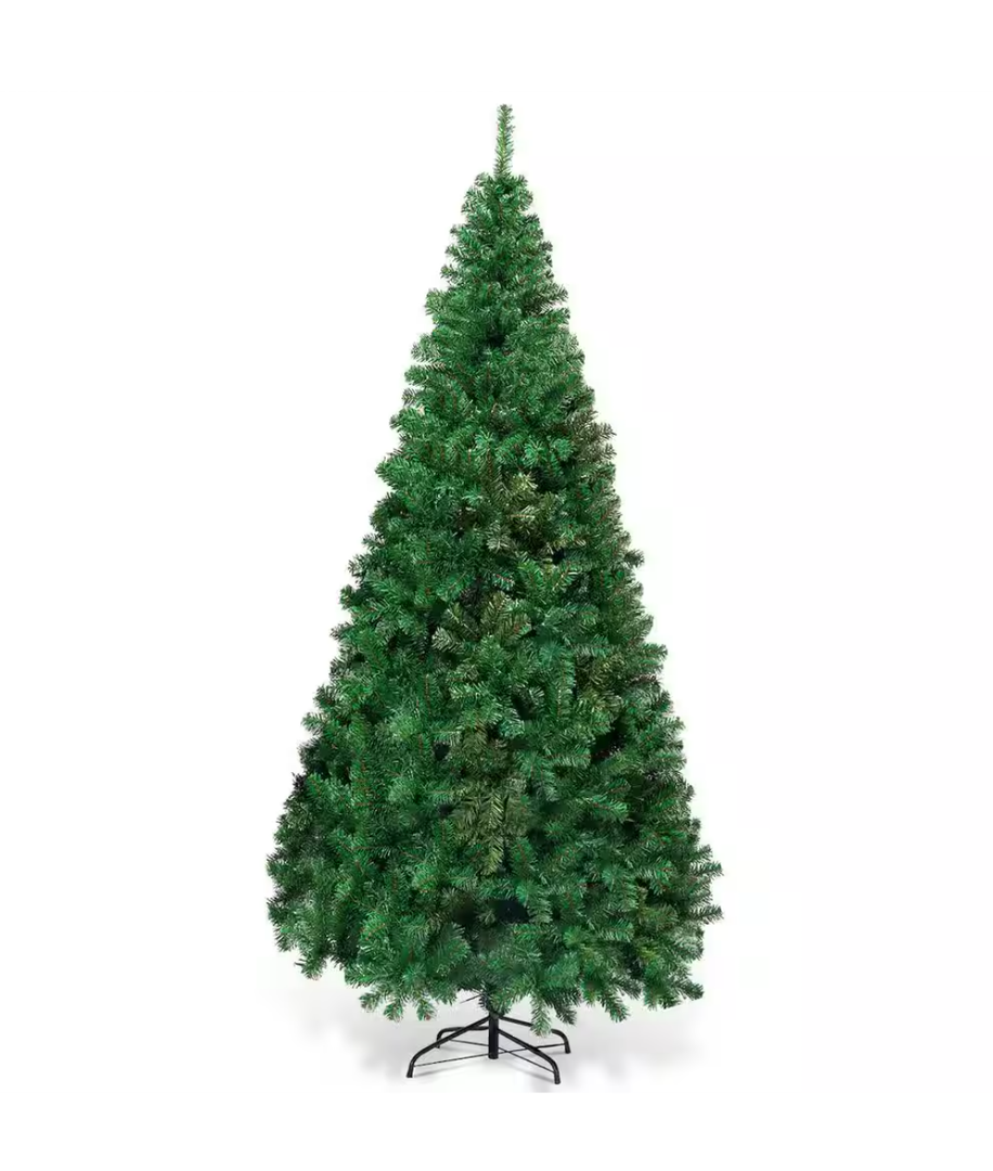 7 ft. Green PVC Hinged Xmas Pine Artificial Christmas Tree