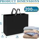 XPCARE 200Pack Frosted Plastic Gift Bags, 16x6x12 Black Plastic Shopping Bags with Handles for Small Business, Boutiques, Retail Stores, Gifts & Merchandise, 1 count