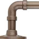 Decopolitan 5/8" Pipe Wrap Around Curtain Rod Set, 28 to 48 Inches, Dark Bronze