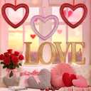 4 Pcs 9 Inch Valentines Day Ornaments for Tree, Red/Pink Valentines Day Tree Decorations Heart Ornaments for Valentine Tree Christmas Tree Wedding Anniversary Home